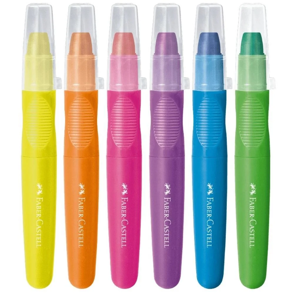 GIZ DE CERA JUMBO 6 CORES SUPERMACIO NEON L.CREA FABER-CASTELL (CX.C/12)
