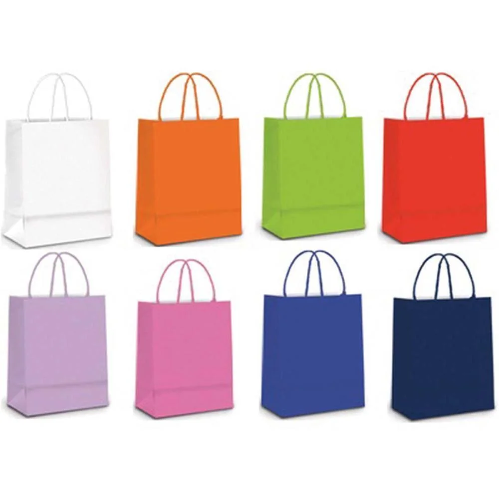 SACOLA PARA PRESENTE LISA CORES SORTIDAS M 26X19,5X9,5CM CROMUS (PCT.C/10)