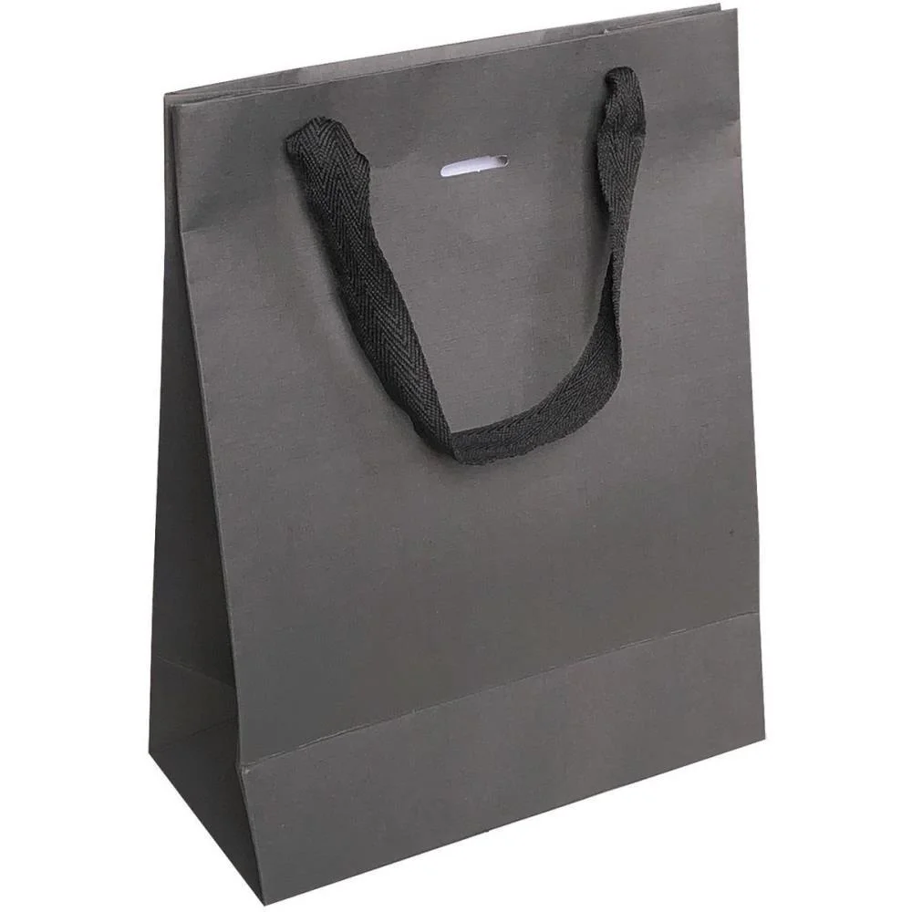 SACOLA PARA PRESENTE LISA PRETA MÔNACO G 29X40X12CM CRISTINA (PCT.C/10)