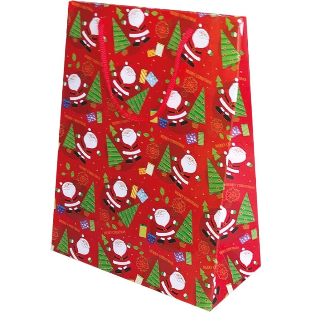 SACOLA PARA PRESENTE NATAL MEDIA 21X27X10CM (S) CRISTINA (PCT.C/12)