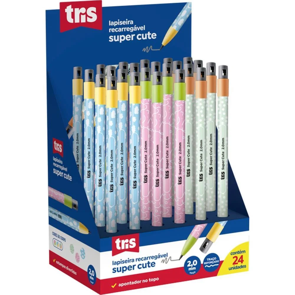LAPISEIRA 2.0MM TRIS SUPER CUTE C/APONTADOR SUMMIT (DP.C/24)