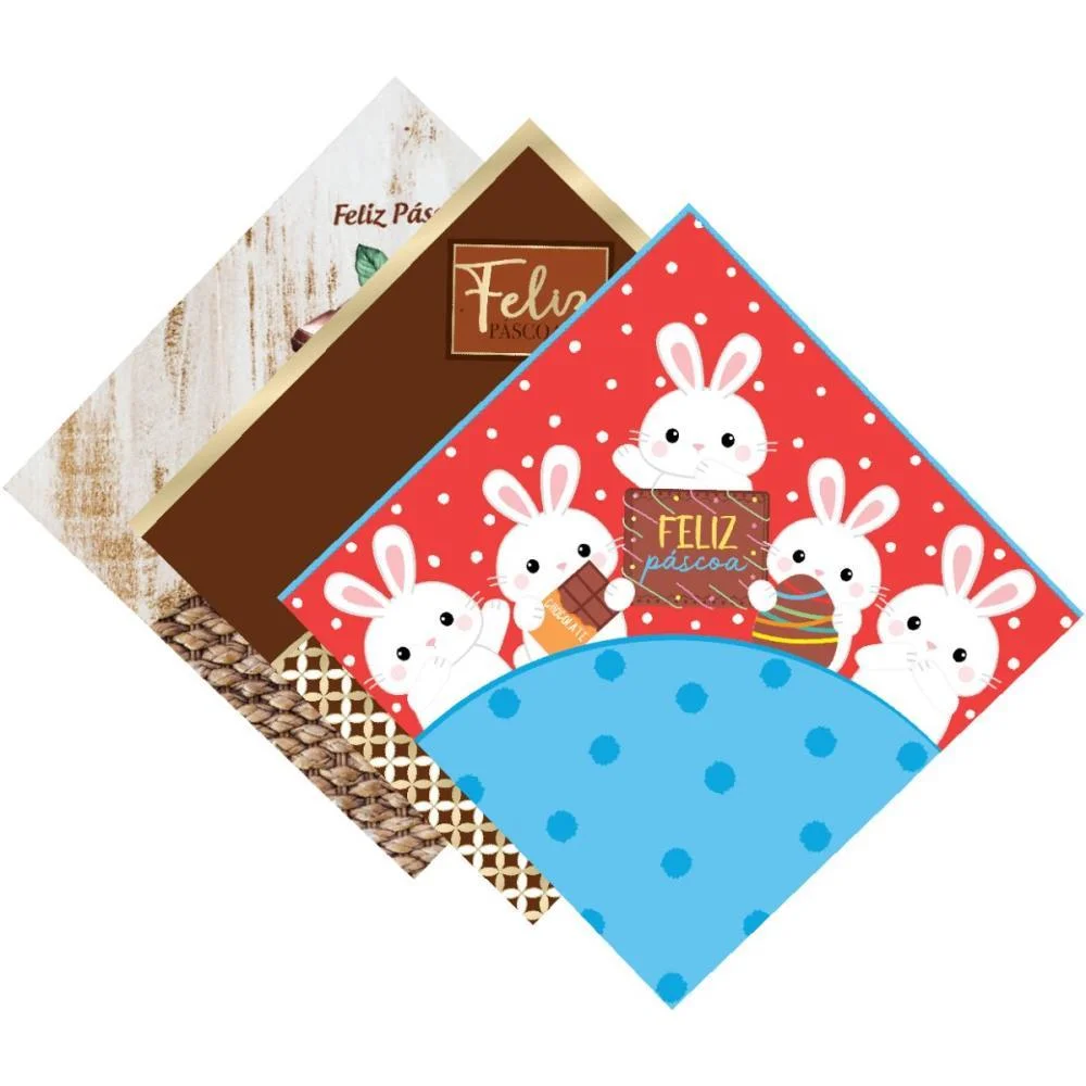 EMBALAGEM P/OVO DE PASCOA 44X44CM FELIZ PASCOA (S) PACKPEL (PCT.C/05)