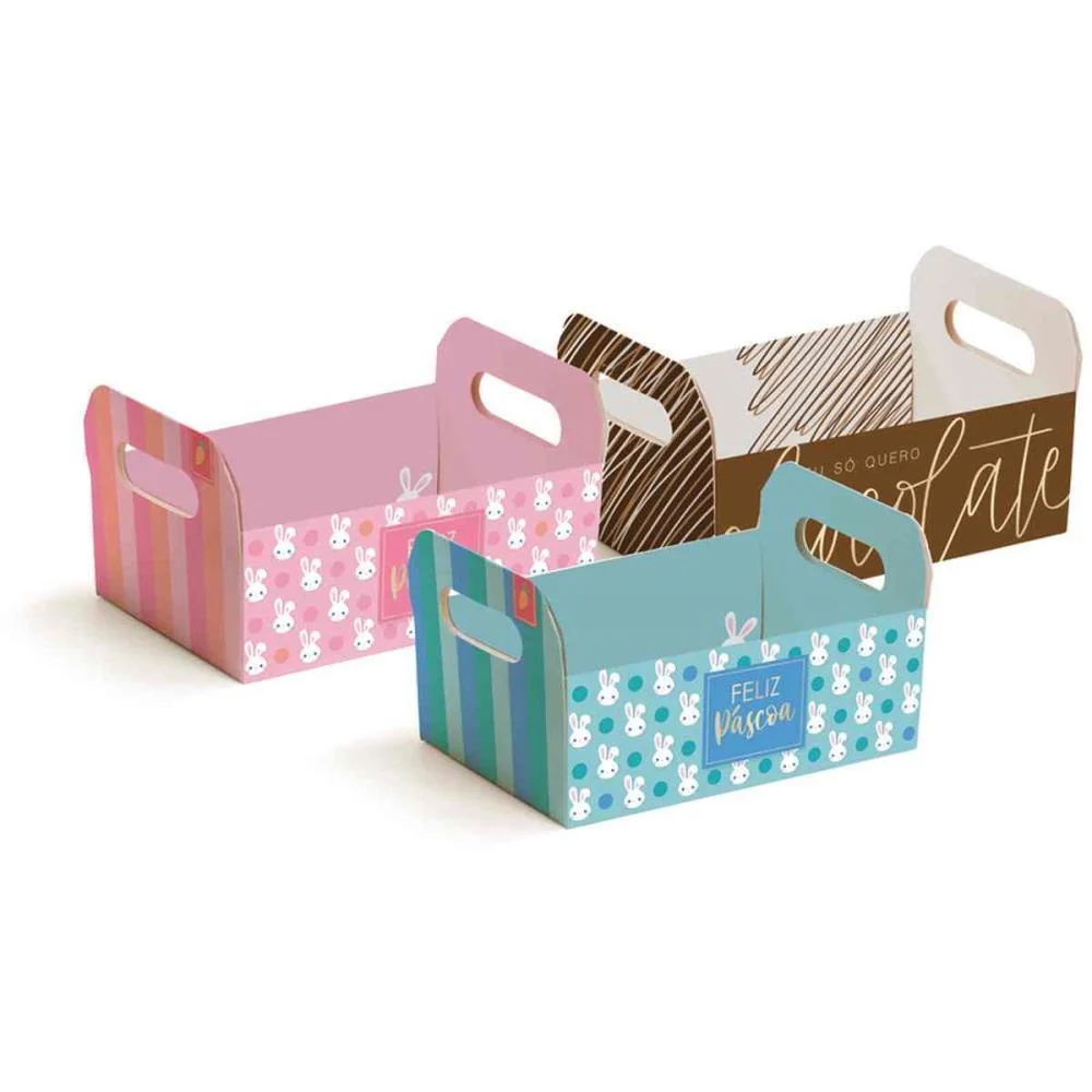 CESTA DE PAPEL PASCOA CAIXOTE G 25X19X10CM (S CROMUS (PCT.C/10)