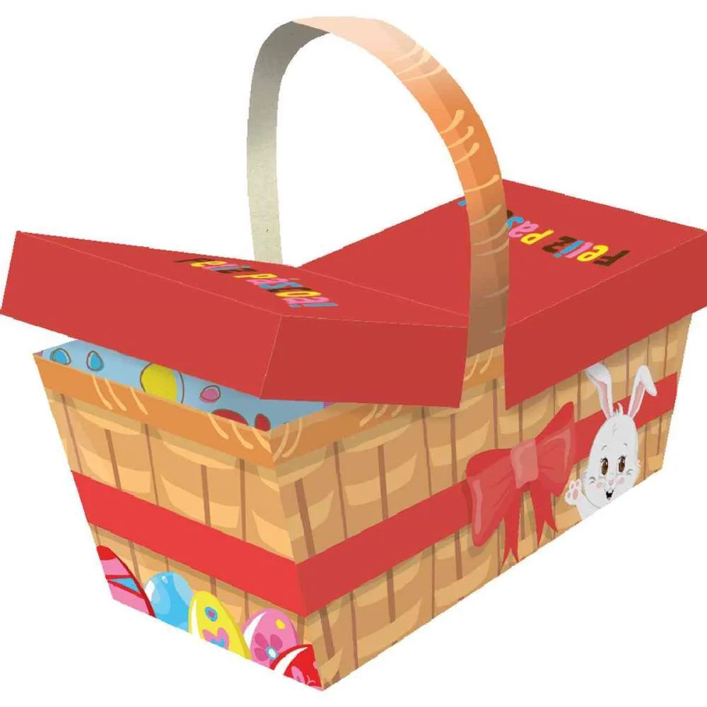 CESTA DE PAPEL PASCOA DIVERTIDA PIQUENIQUE M FESTCOLOR (PCT.C/03)