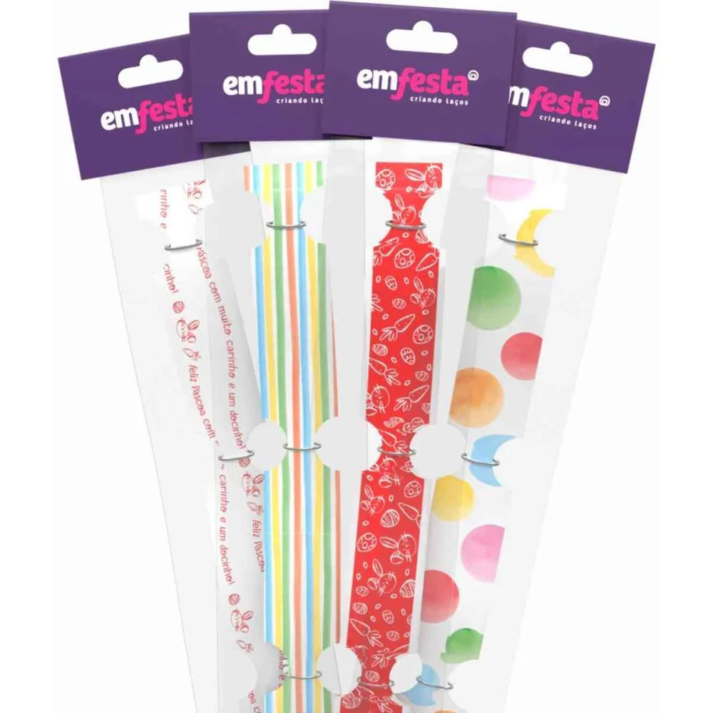 LACO PRONTO DECORADO 20MMX40CM PASCOA P (S) EMFESTA (BL.C/10)