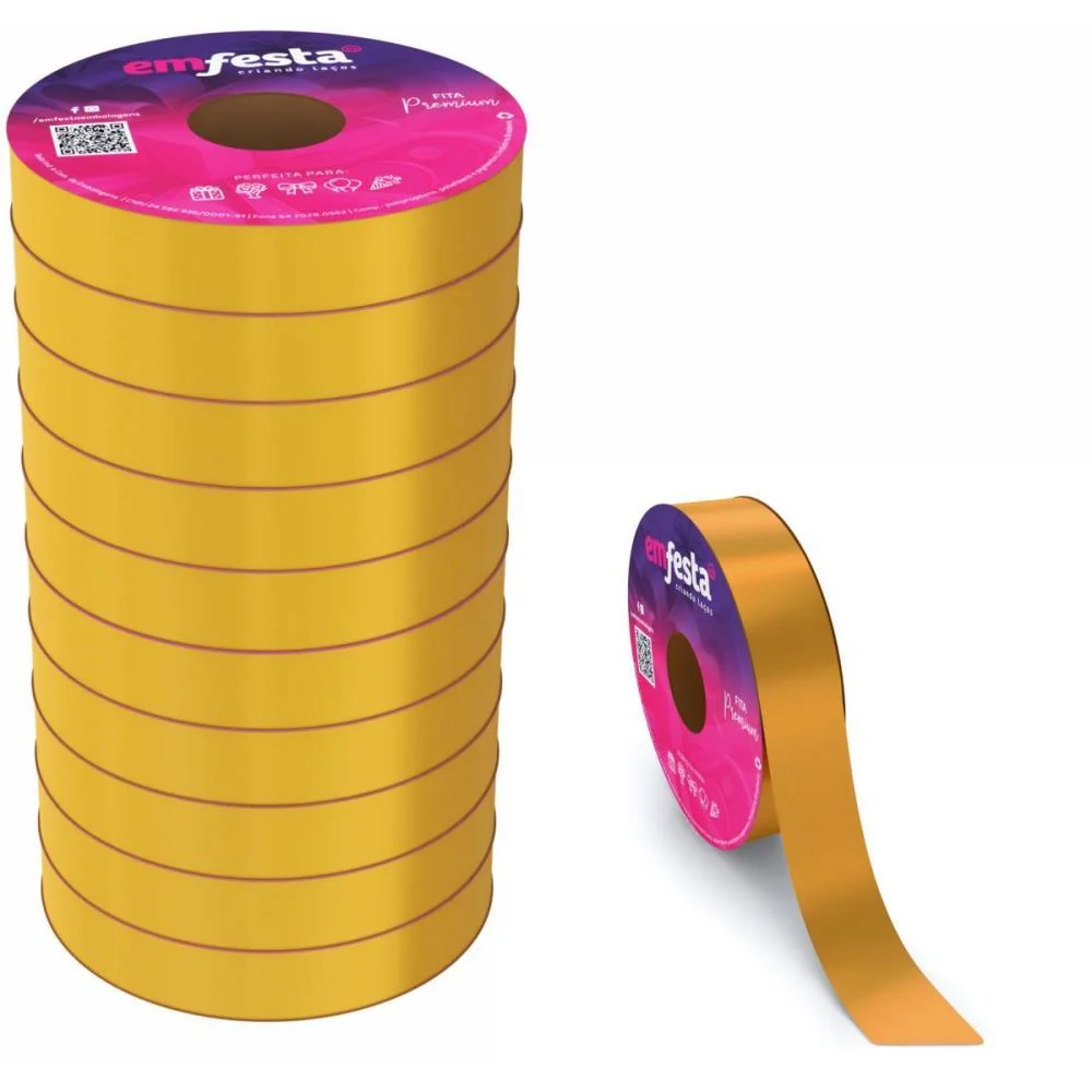 FITA POLI LISA 15X50M DOURADA EMFESTA (PCT.C/10)