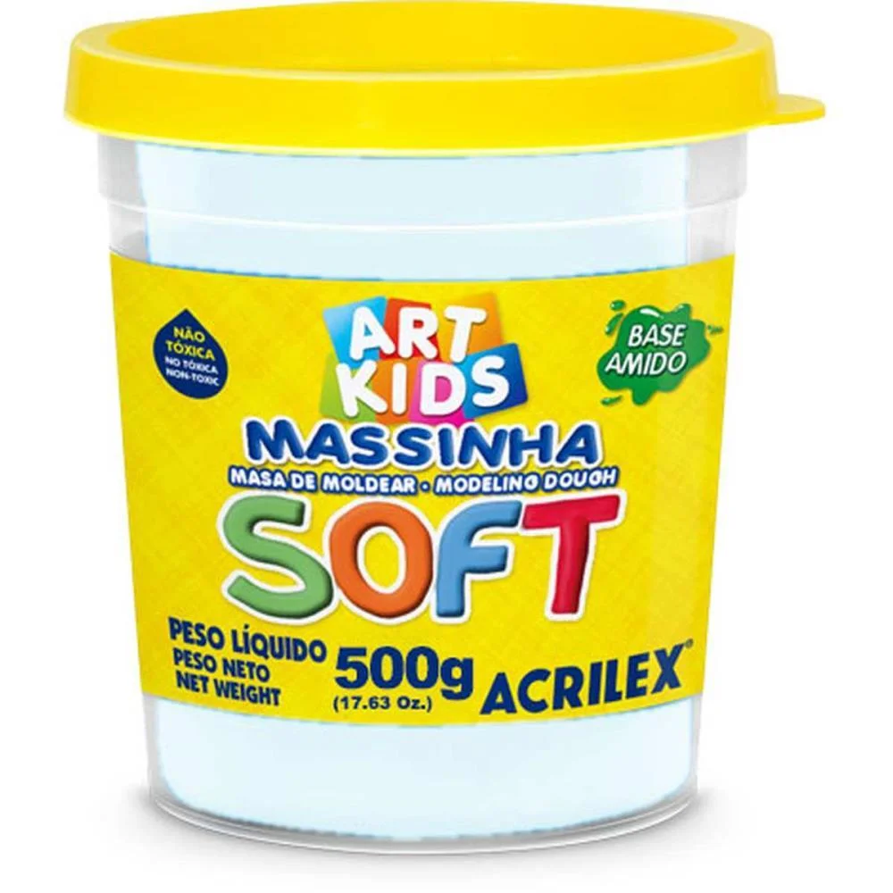 MASSA PARA MODELAR SOFT 500G.BRANCO NEVE BS AMIDO ACRILEX (POTE)