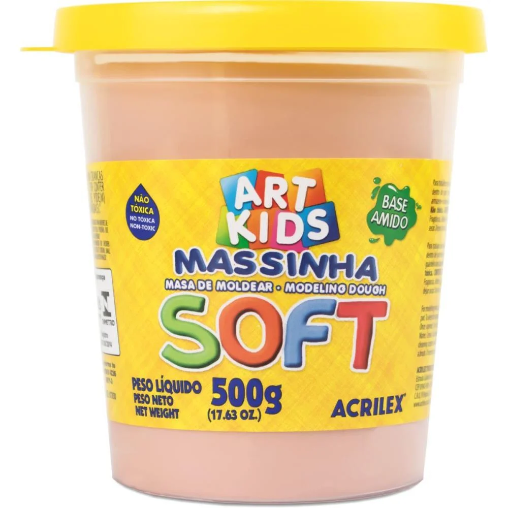 MASSA PARA MODELAR SOFT 500G.AMAR.PESSEGO BS AMID ACRILEX (POTE)