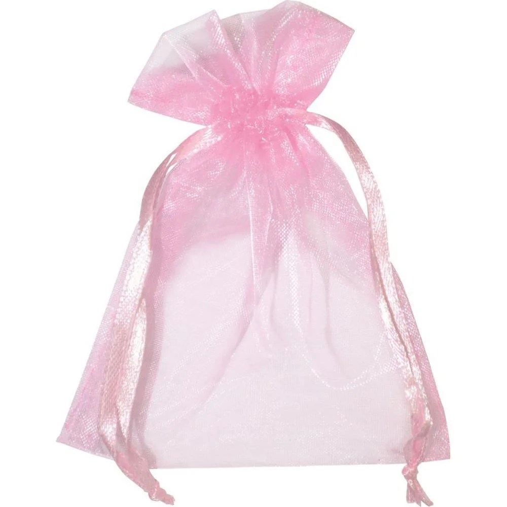 SACO DE ORGANZA ROSA 10X15CM KIT (PCT.C/10)