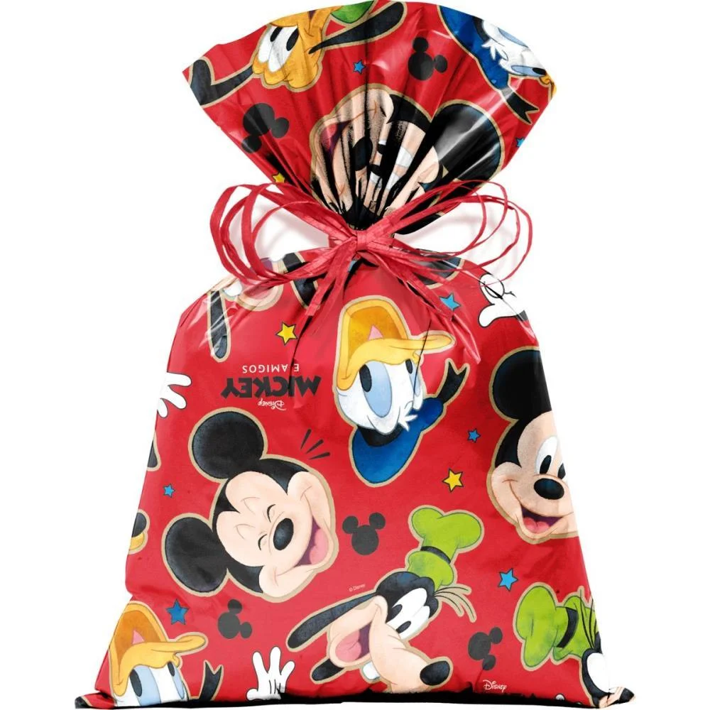SACO METALIZADO 25X37CM MICKEY STICKERS PEROLADO CROMUS (PCT.C/40)