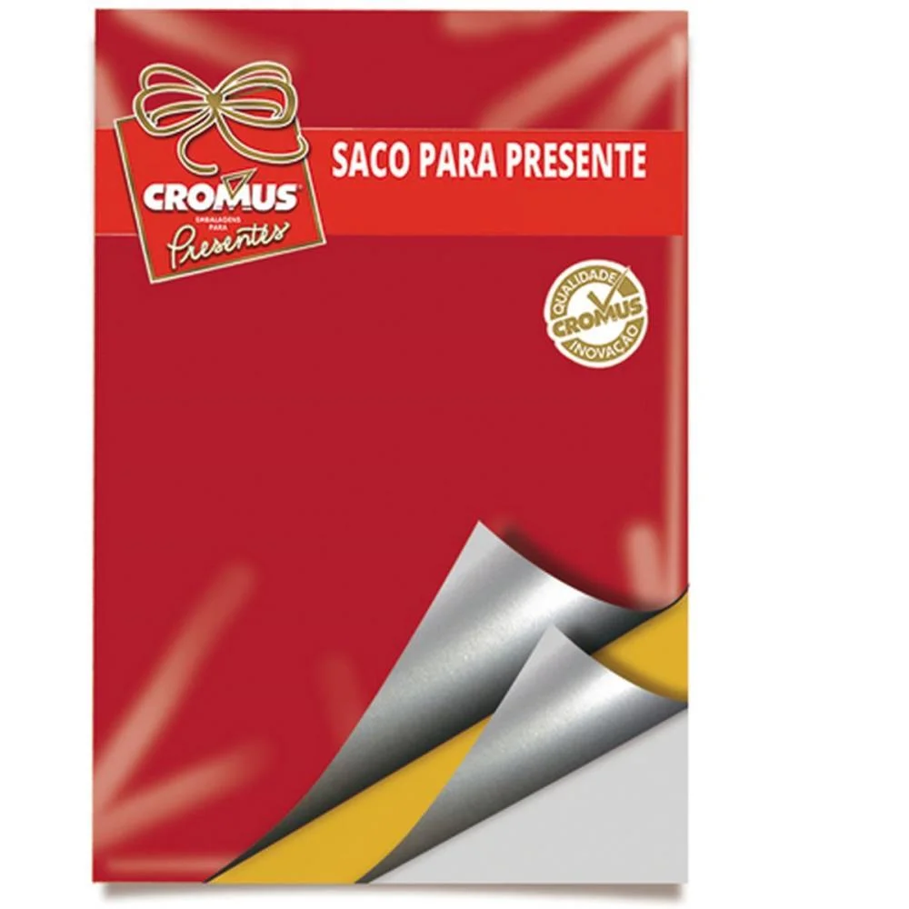 SACO METALIZADO 25X37CM 3CORES LISAS SORTIDAS CROMUS (PCT.C/50)