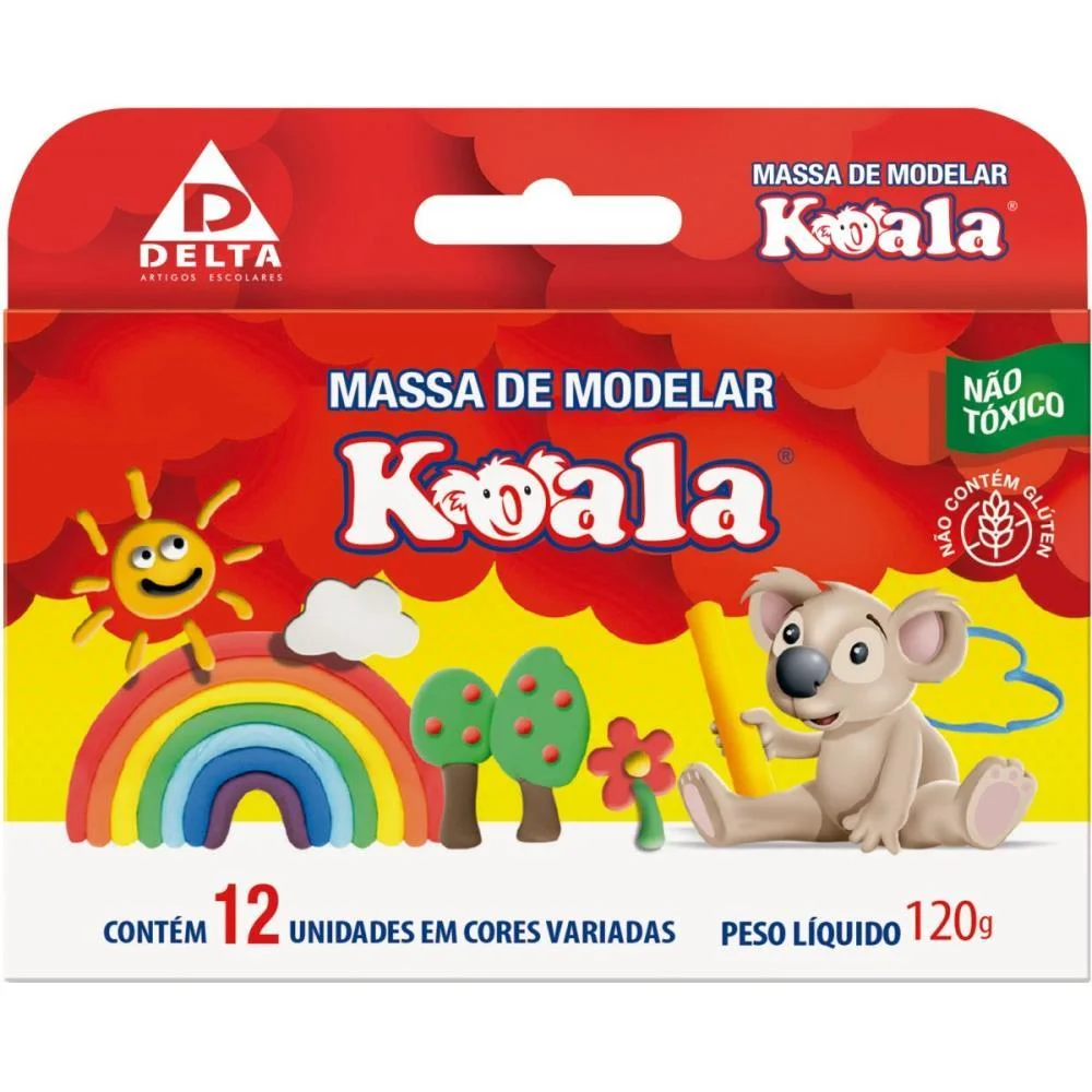 MASSA PARA MODELAR KOALA C/ 12 CORES DELTA (PCT.C/06)
