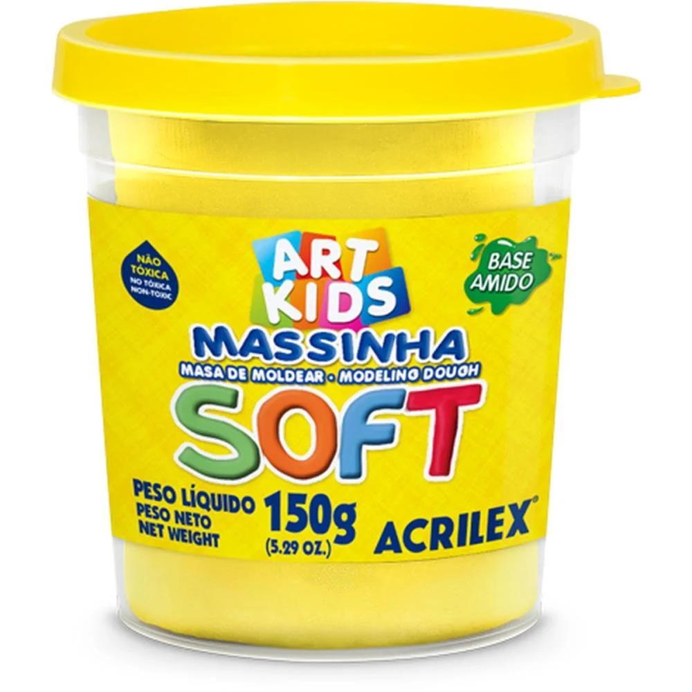 MASSA PARA MODELAR SOFT 150G.AM.LIMAO BS.AMIDO ACRILEX (POTE)