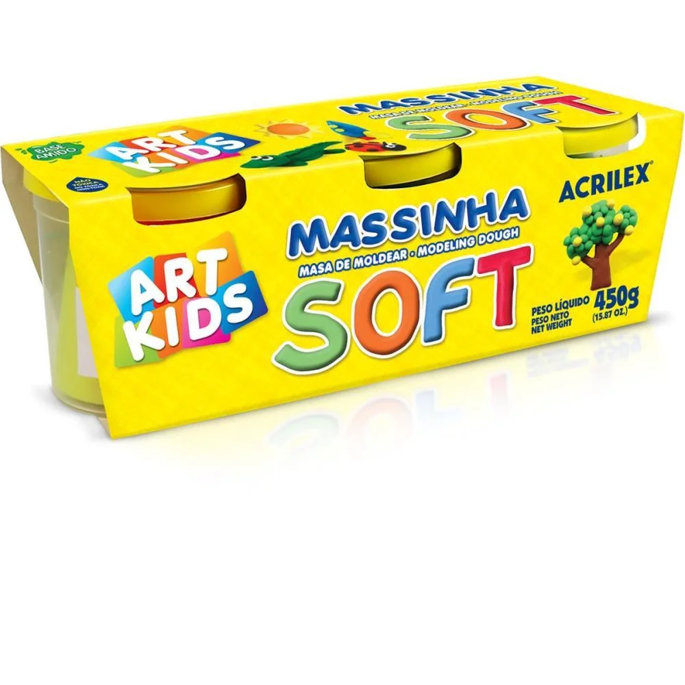 MASSA PARA MODELAR SOFT C/03 CORES 150G. ACRILEX (PCT.C/04)
