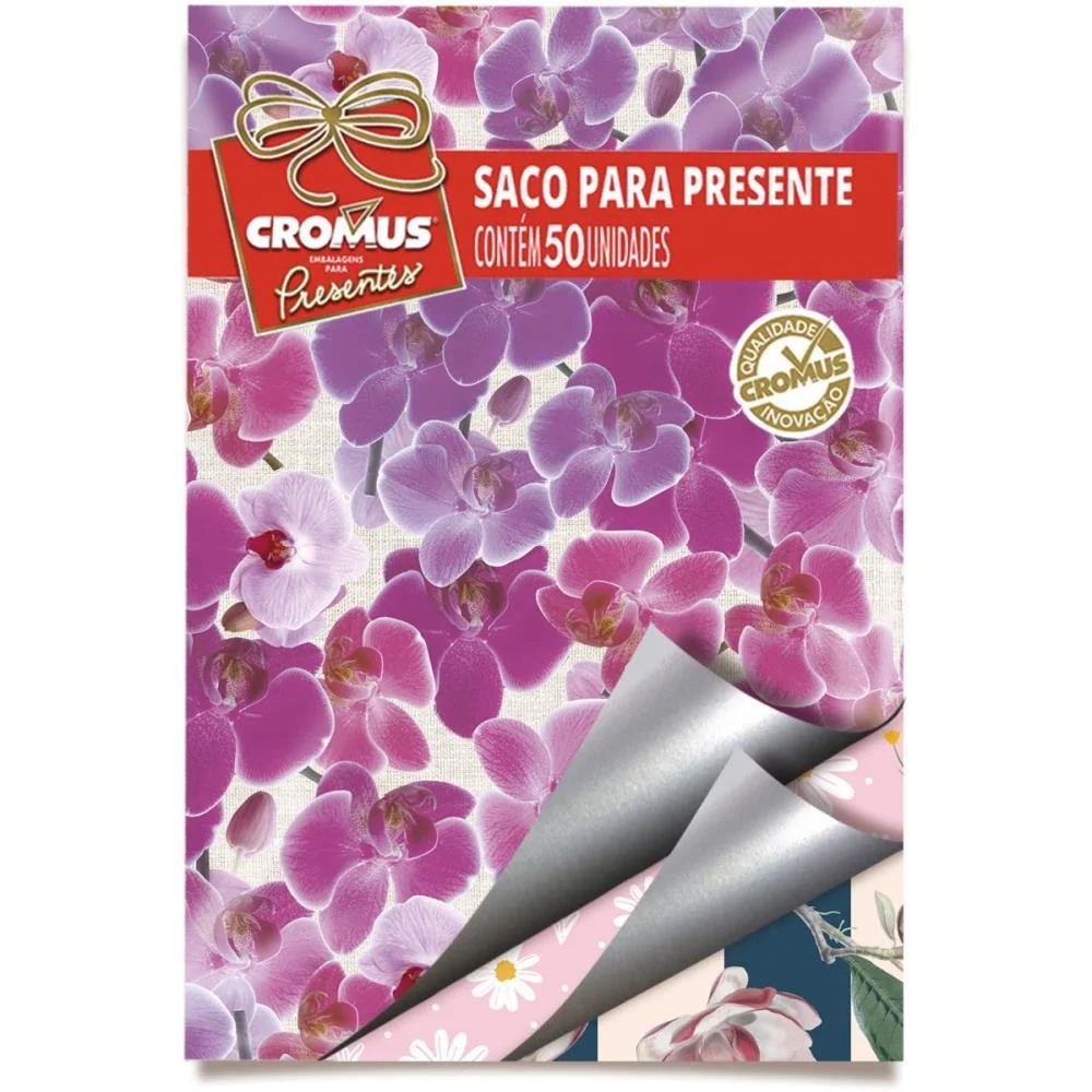 SACO METALIZADO 60X90CM FEMININO SORTIDO CROMUS (PCT.C/25)