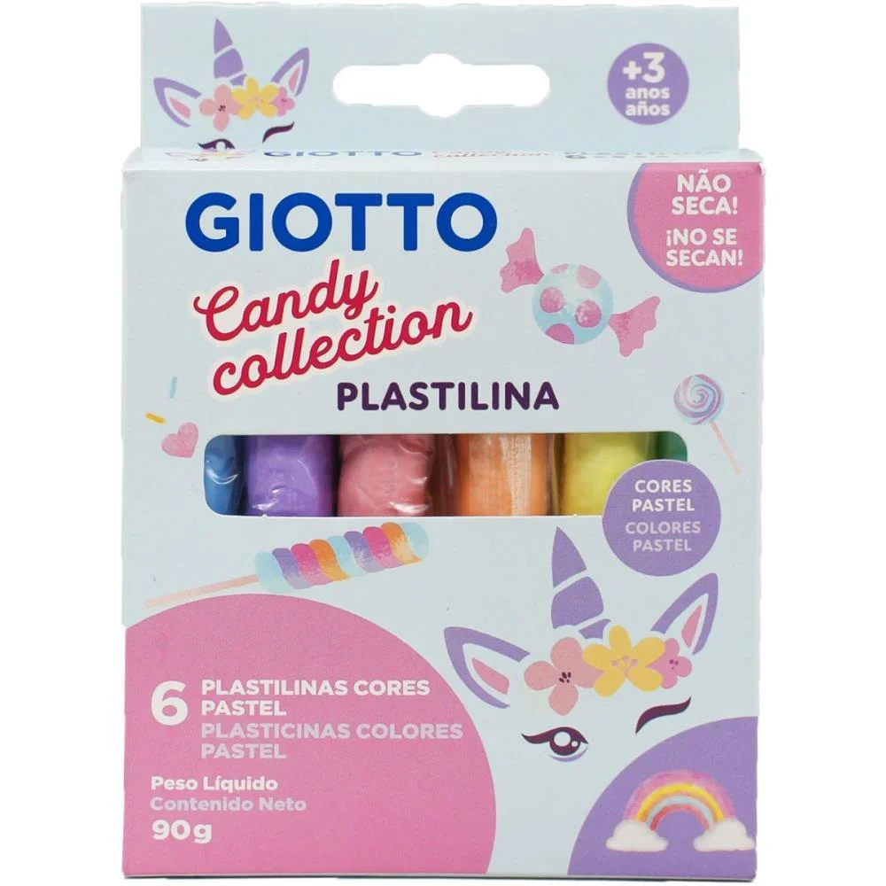 MASSA PARA MODELAR GIOTTO CANDY 6 CORES 90G CANSON (UNIDADE)