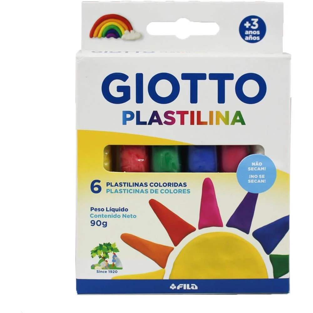 MASSA PARA MODELAR GIOTTO 6CORES PLASTILINA 90G CANSON (UNIDADE)