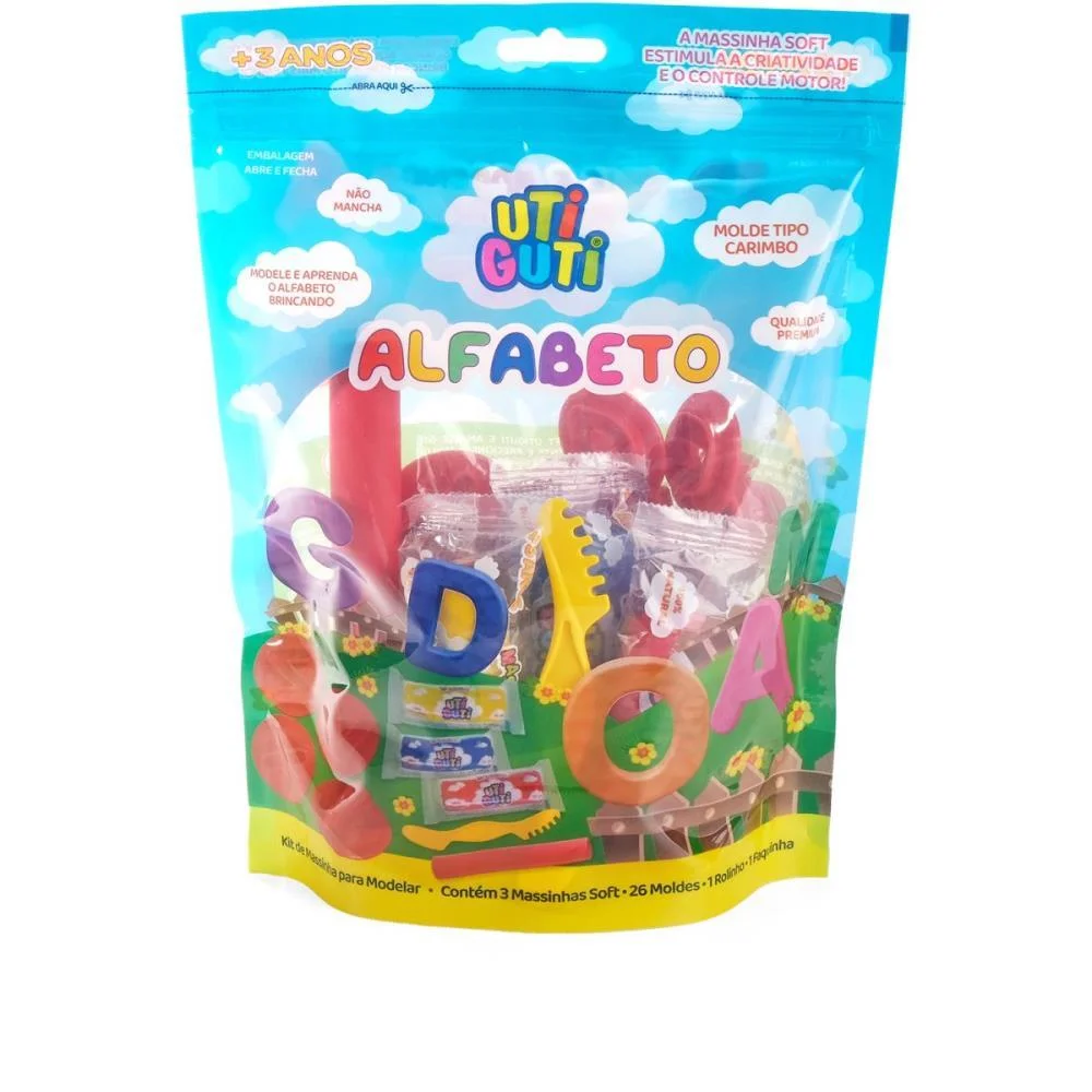 MASSA PARA MODELAR CRIATIVA KIT ALFABETO UTIGUTI 31PCS CANSON (UNIDADE)