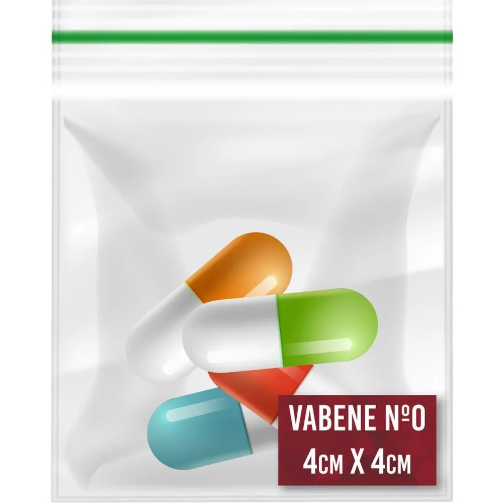 SACO ZIP TRANSPARENTE N.00 4X4CM. VABENE (PCT.C/100)