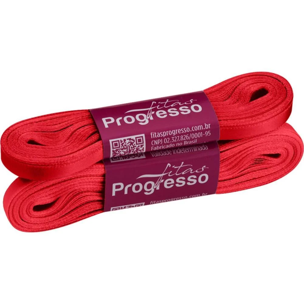 FITA DE CETIM 07MM 10M. VERMELHO CEREJA 2084 FITAS PROGRESSO (UNIDADE)