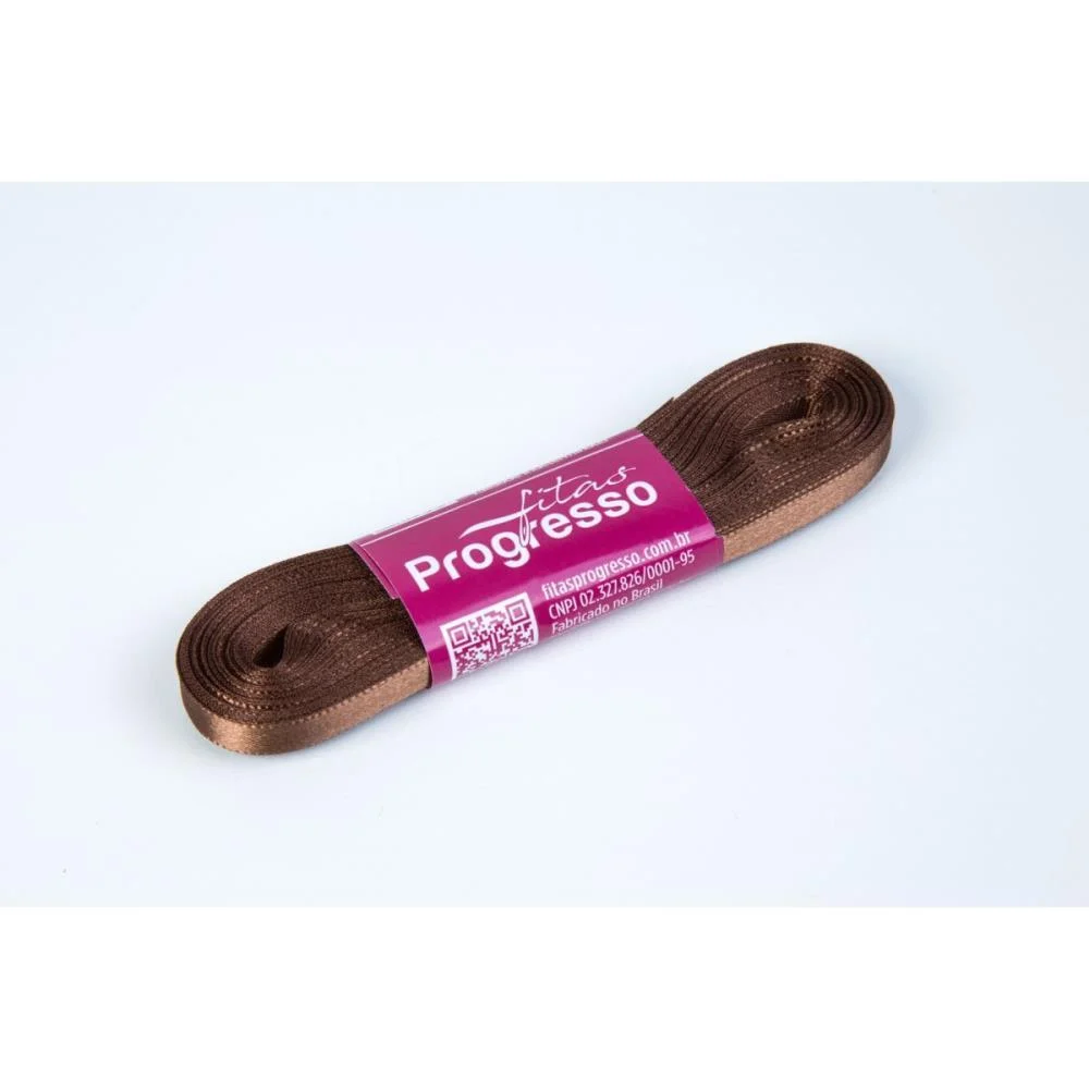 FITA DE CETIM 07MM 10M. MARROM 391 FITAS PROGRESSO (UNIDADE)