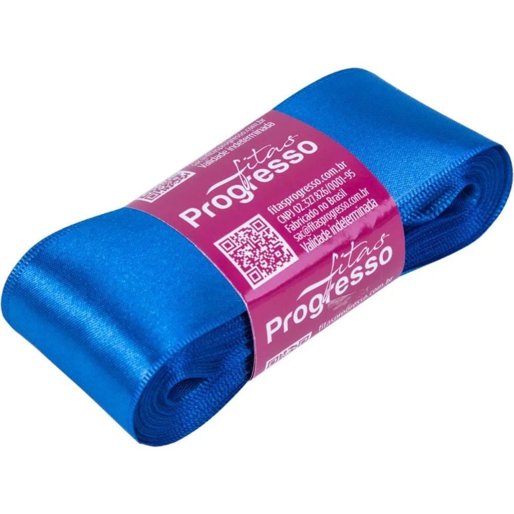 FITA DE CETIM 38MM 10M. AZUL ROYAL 214 FITAS PROGRESSO (UNIDADE)