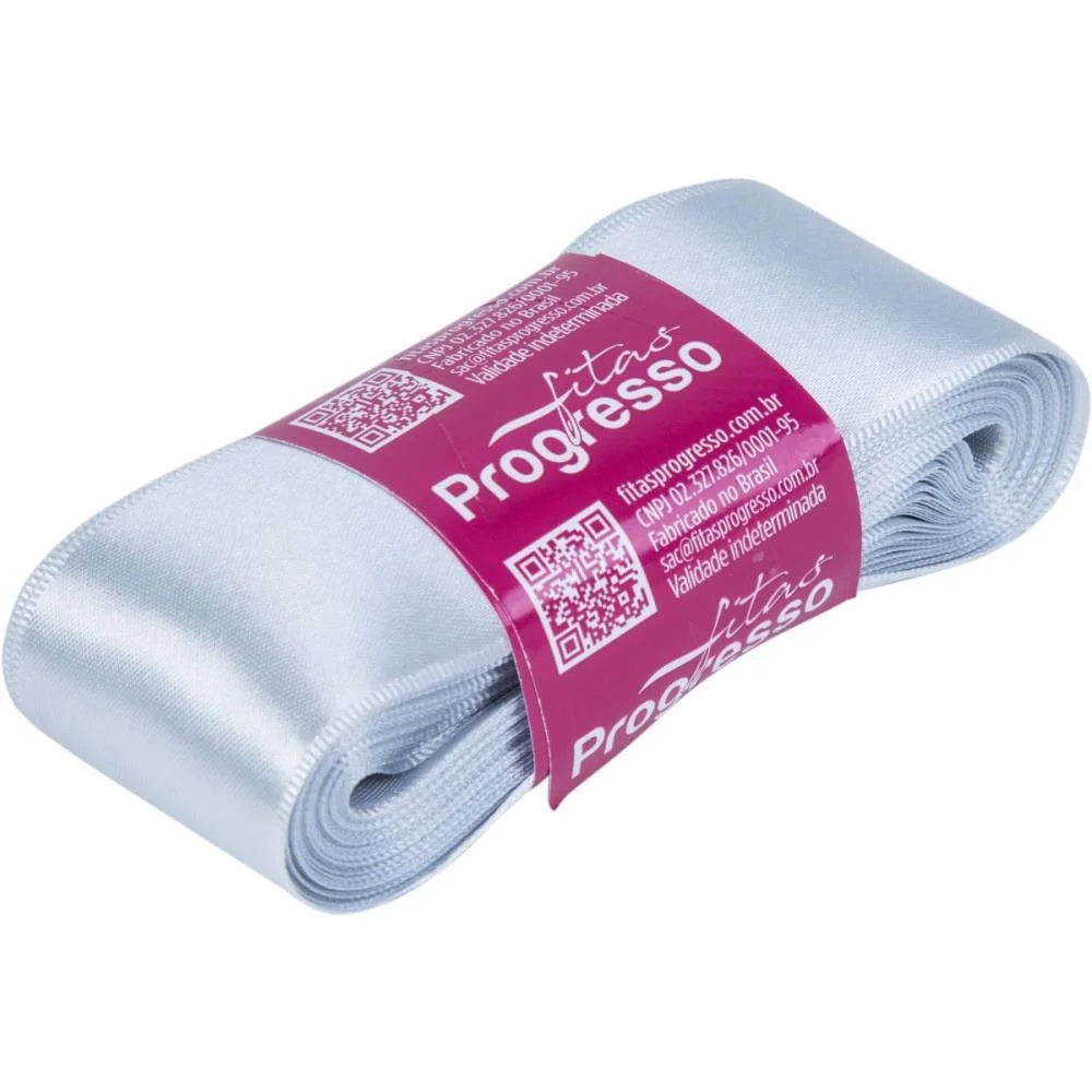FITA DE CETIM 38MM 10M. PRATA 084 FITAS PROGRESSO (UNIDADE)