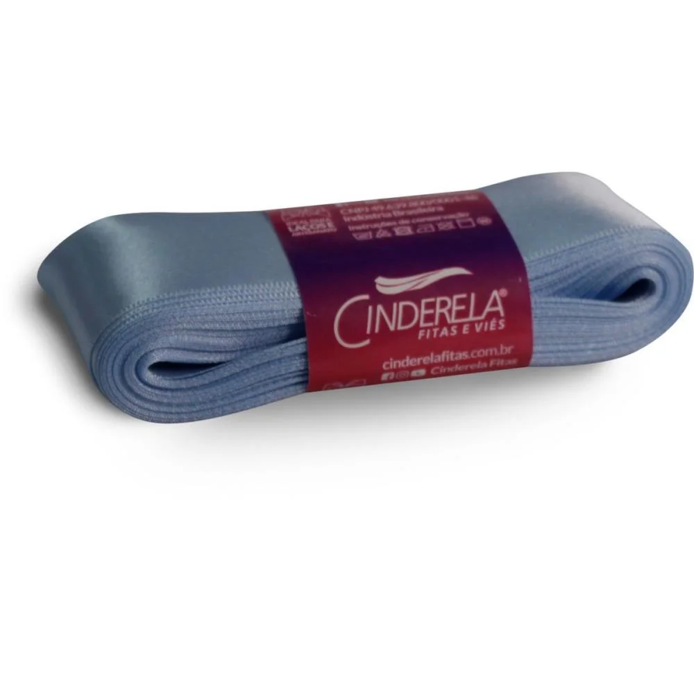 FITA DE CETIM 38MM 10M. AZUL CLARO CINDERELA (UNIDADE)