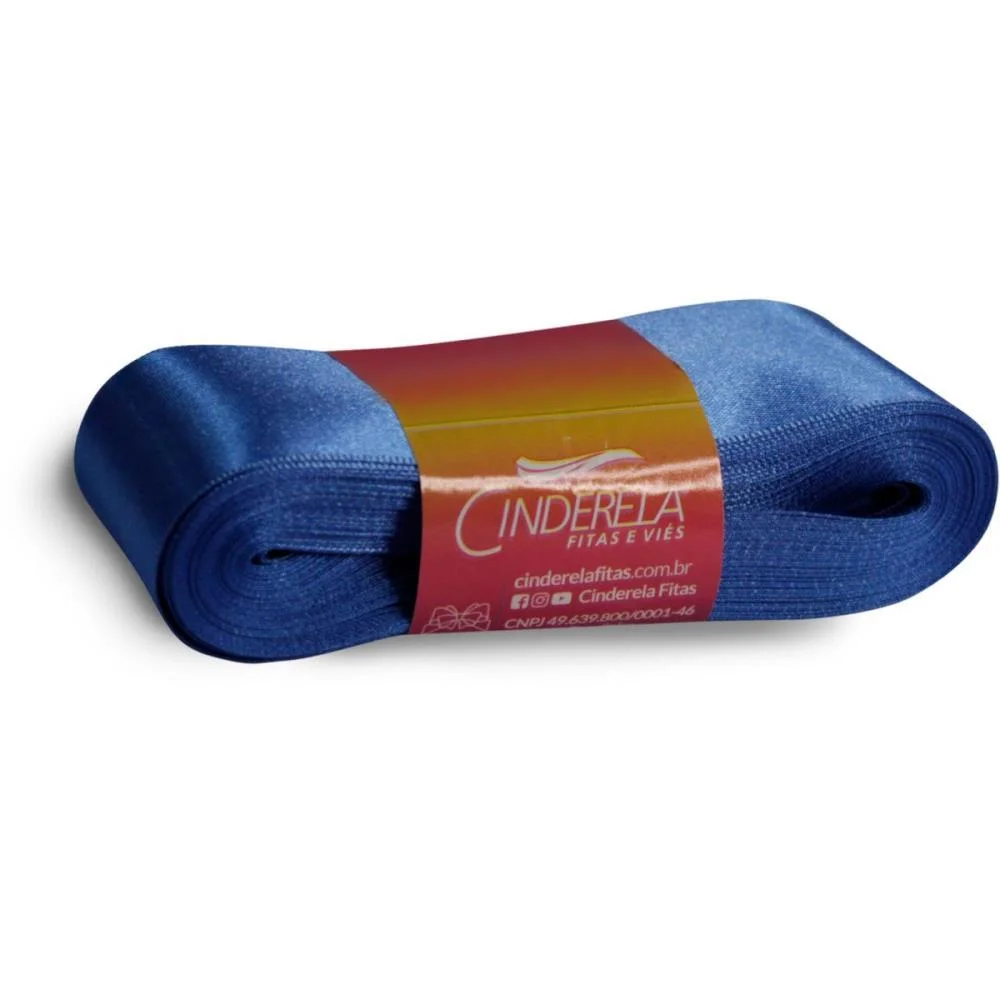 FITA DE CETIM 38MM 10M. AZUL ROYAL CINDERELA (UNIDADE)