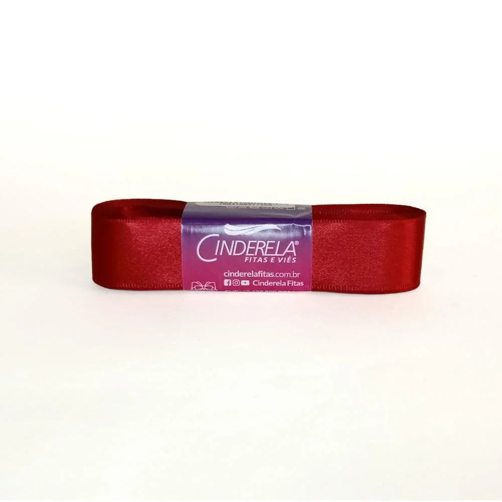 FITA DE CETIM 22MM 10M. VERMELHO PAIXAO CINDERELA (UNIDADE)