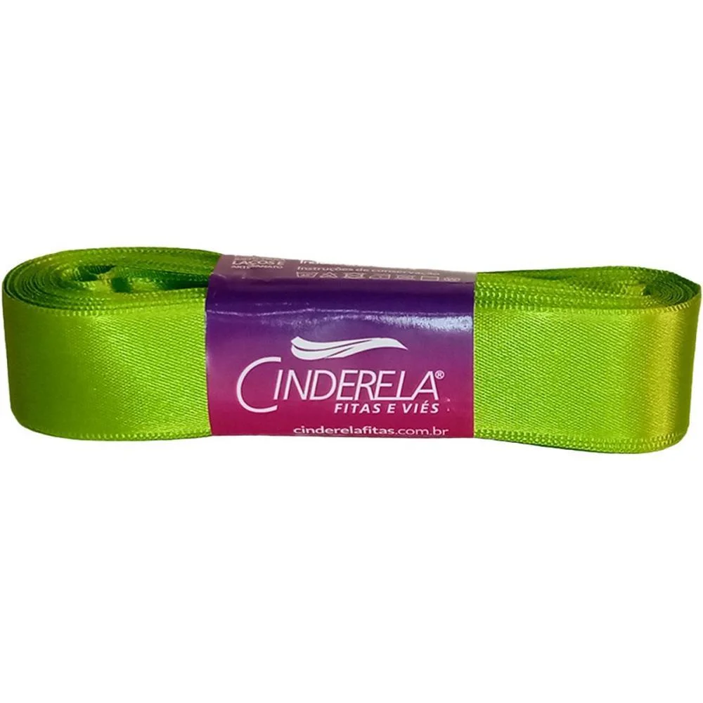 FITA DE CETIM 22MM 10M. VERDE FOLHA CINDERELA (UNIDADE)