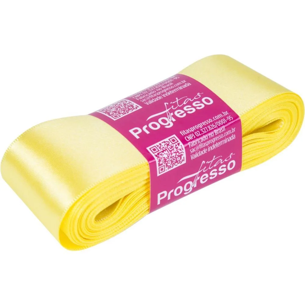 FITA DE CETIM 38MM 10M. AMARELO CANARI 242 FITAS PROGRESSO (UNIDADE)
