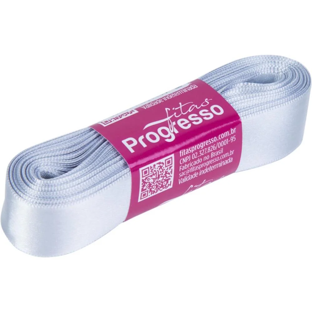 FITA DE CETIM 22MM 10M. PRATA 084 FITAS PROGRESSO (UNIDADE)