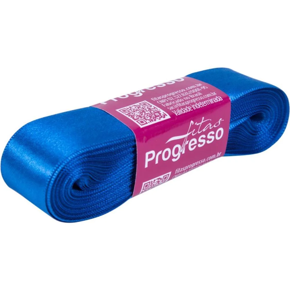 FITA DE CETIM 22MM 10M. AZUL ROYAL 214 FITAS PROGRESSO (UNIDADE)