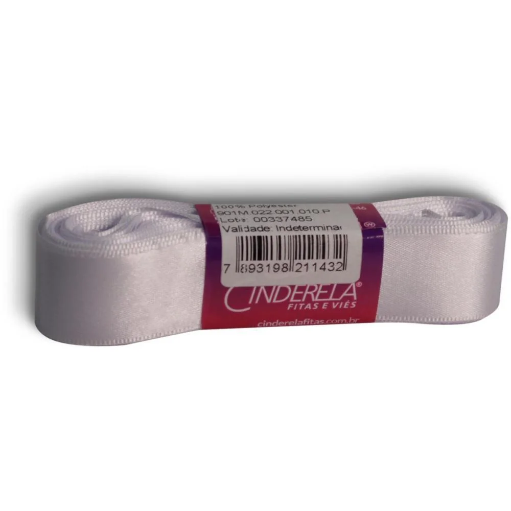 FITA DE CETIM 22MM 10M. BRANCO CINDERELA (UNIDADE)