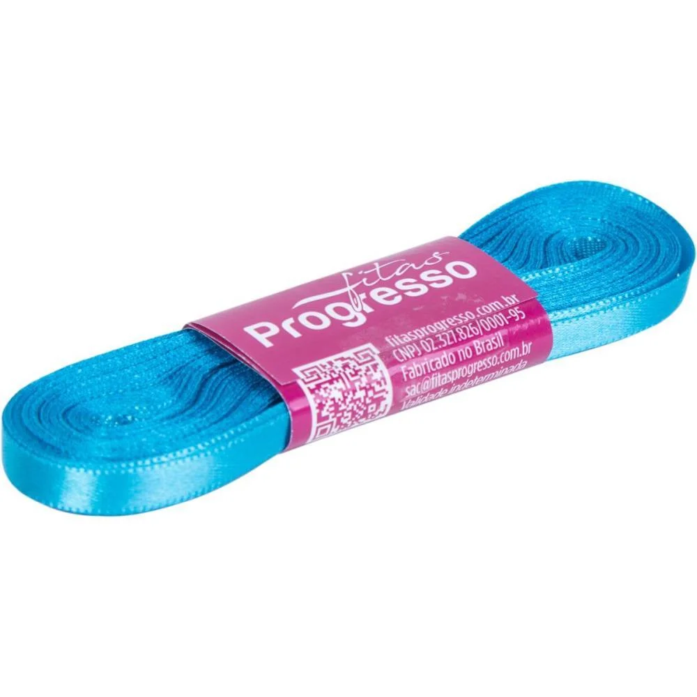 FITA DE CETIM 07MM 10M. AZUL TURQUEZA 213 FITAS PROGRESSO (UNIDADE)