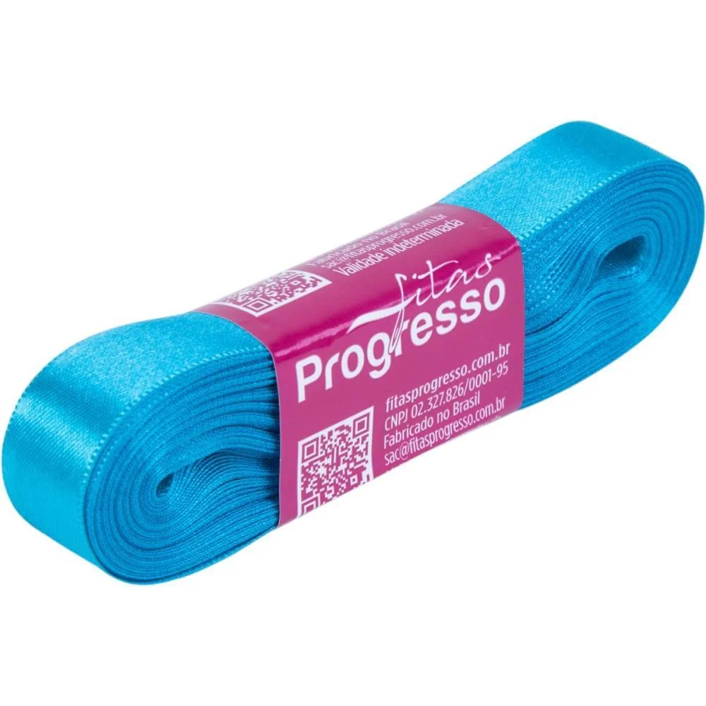 FITA DE CETIM 15MM 10M. AZUL TURQUESA 213 FITAS PROGRESSO (UNIDADE)