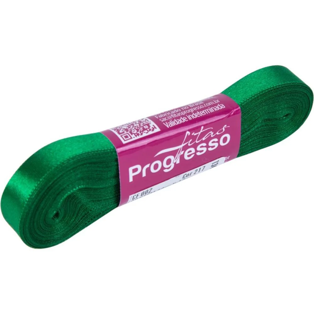 FITA DE CETIM 10MM 10M. VERDE BANDEIRA 217 FITAS PROGRESSO (UNIDADE)