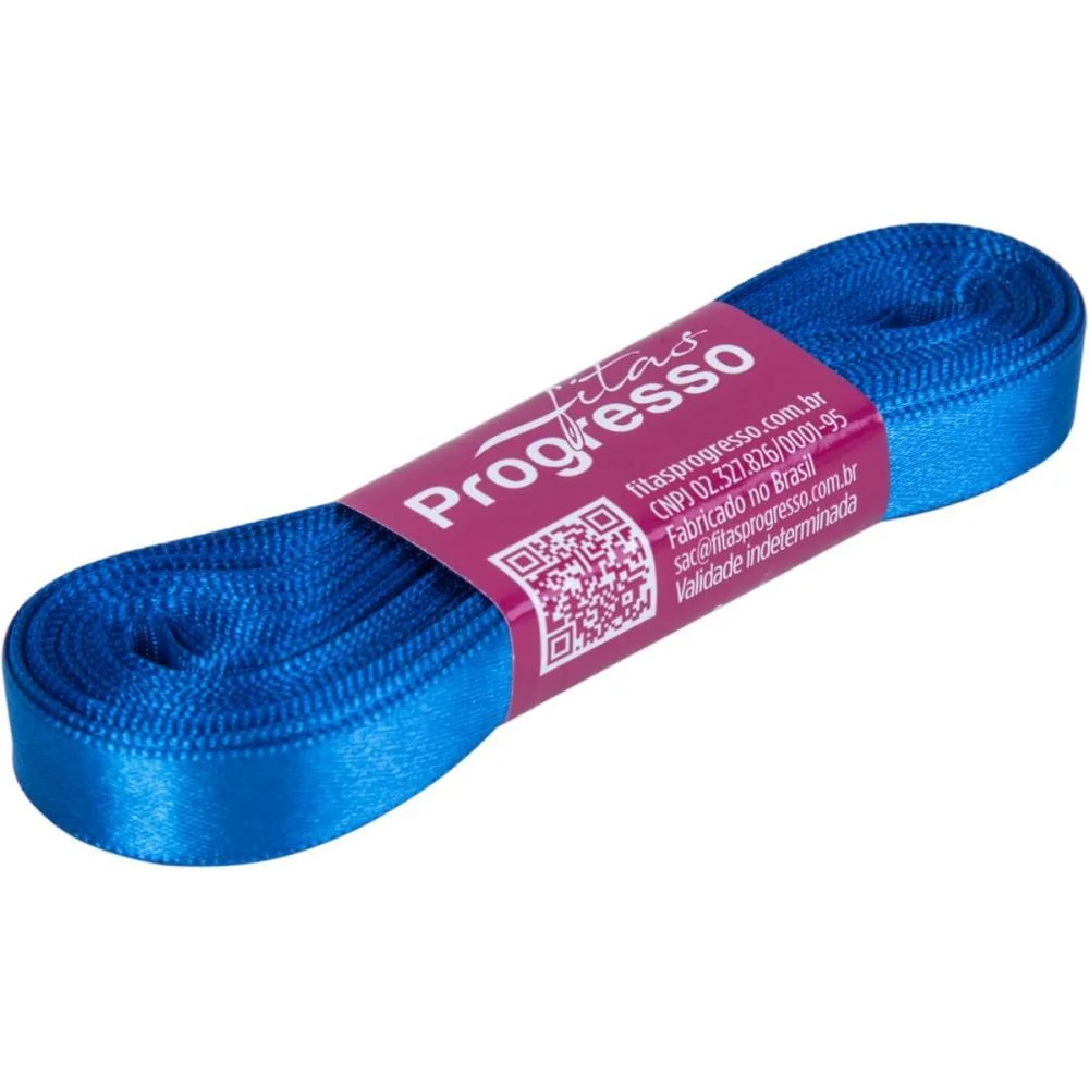 FITA DE CETIM 10MM 10M. AZUL ROYAL 214 FITAS PROGRESSO (UNIDADE)