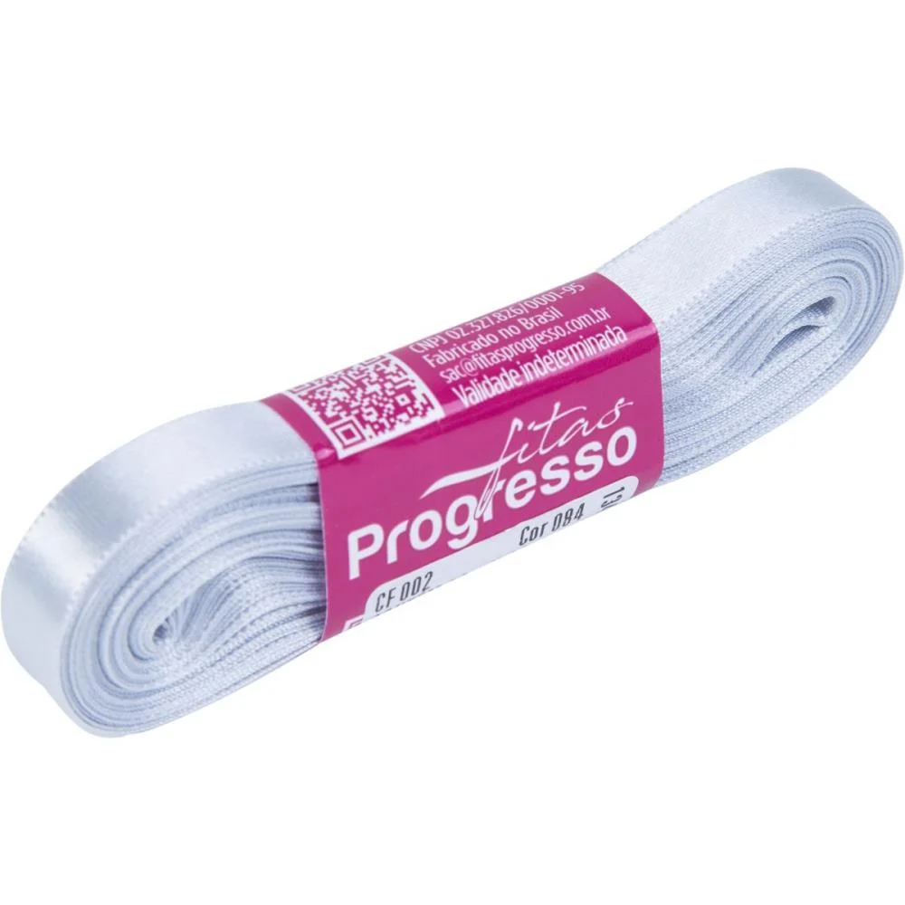 FITA DE CETIM 10MM 10M. PRATA 084 FITAS PROGRESSO (UNIDADE)