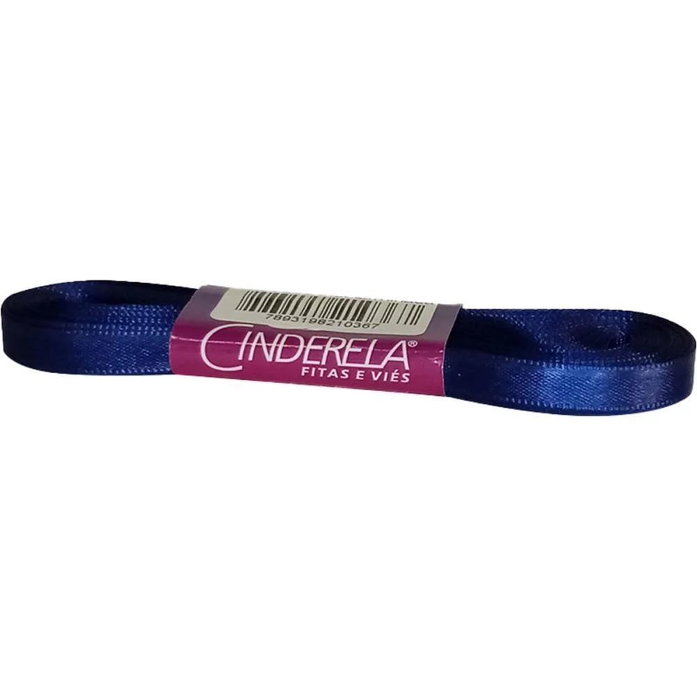 FITA DE CETIM 07MM 10M. AZUL MARINHO CINDERELA (UNIDADE)