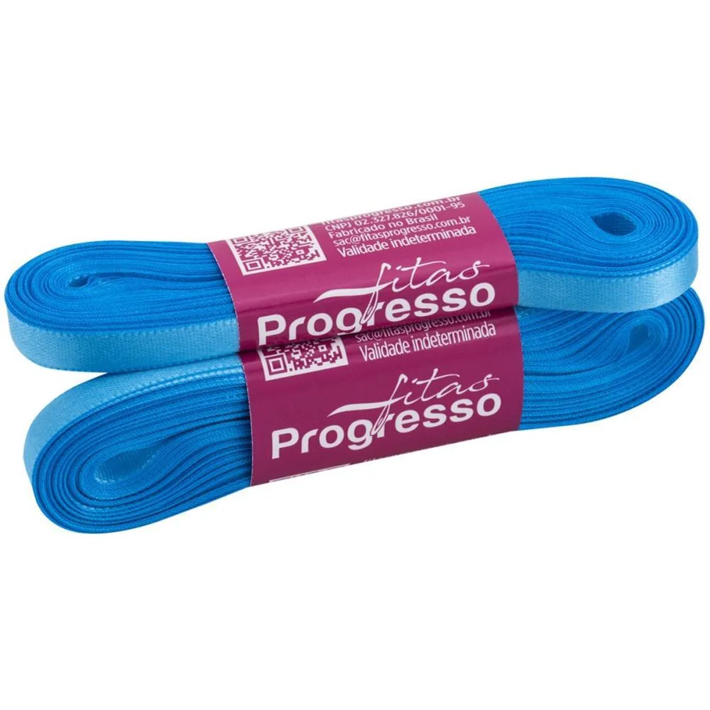 FITA DE CETIM 07MM 10M. AZUL MEDIO 1390 FITAS PROGRESSO (UNIDADE)