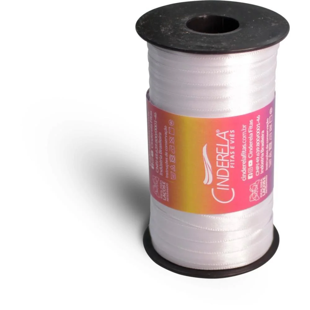 FITA DE CETIM 07MM 100M. BRANCA CINDERELA (UNIDADE)