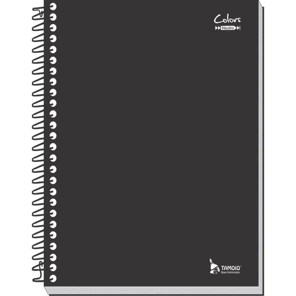 Caderno 20X1 Capa Dura Neutro Preto 400 Folhas Tamoio (Pct.c/02)