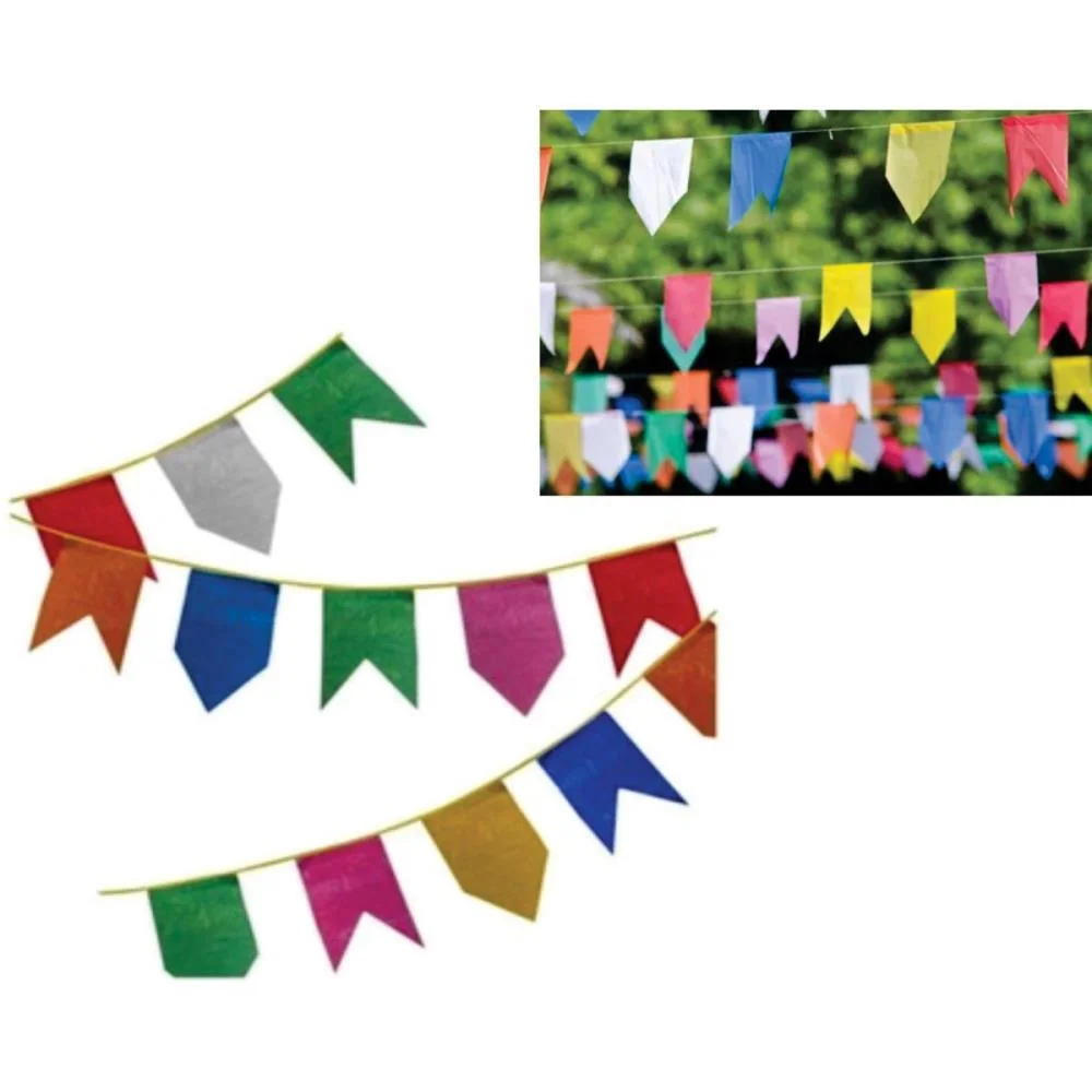 ARTIGO PARA DECORACAO BANDEIRINHA PAPEL 10M REAL SEDA (UNIDADE)