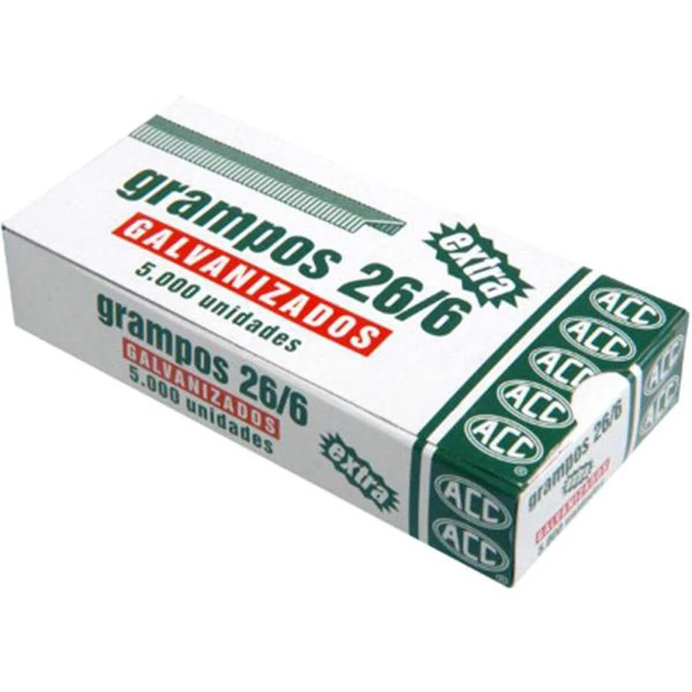 GRAMPO PARA GRAMPEADOR 26/6 COBREADO 5000 EXTRA ACC (CAIXA)