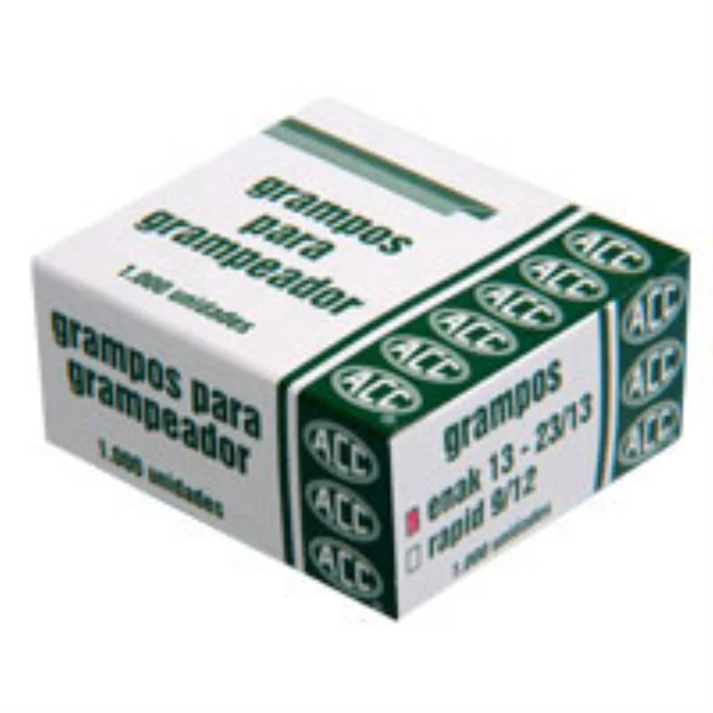 GRAMPO PARA GRAMPEADOR 23/13 GALVANIZADO 1000 GRAMPOS ACC (CAIXA)