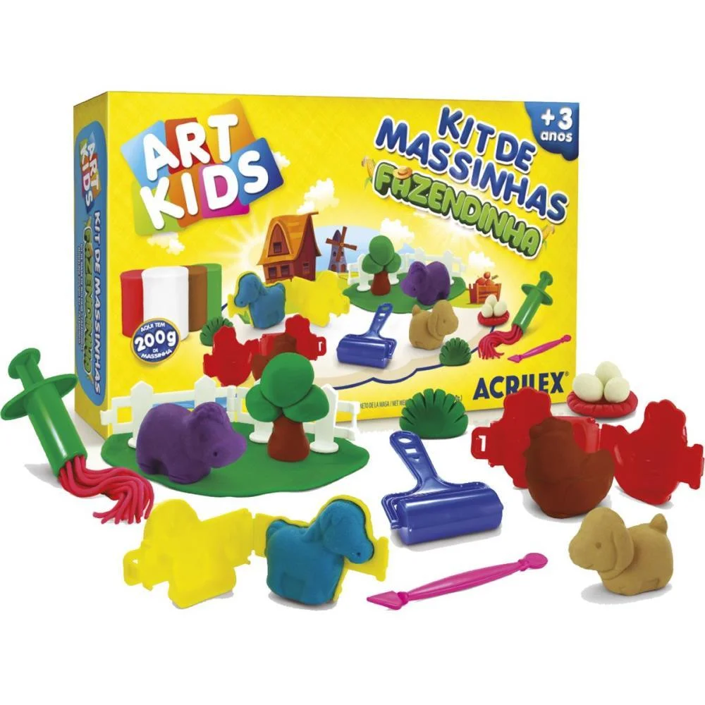 MASSA PARA MODELAR CRIATIVA ART KIDS FAZENDINHA 200G ACRILEX (UNIDADE)