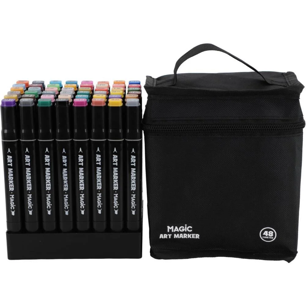 MARCADOR ARTISTICO ART MARKER 48 CORES C/BOLSA MAGIC KIDS (UNIDADE)