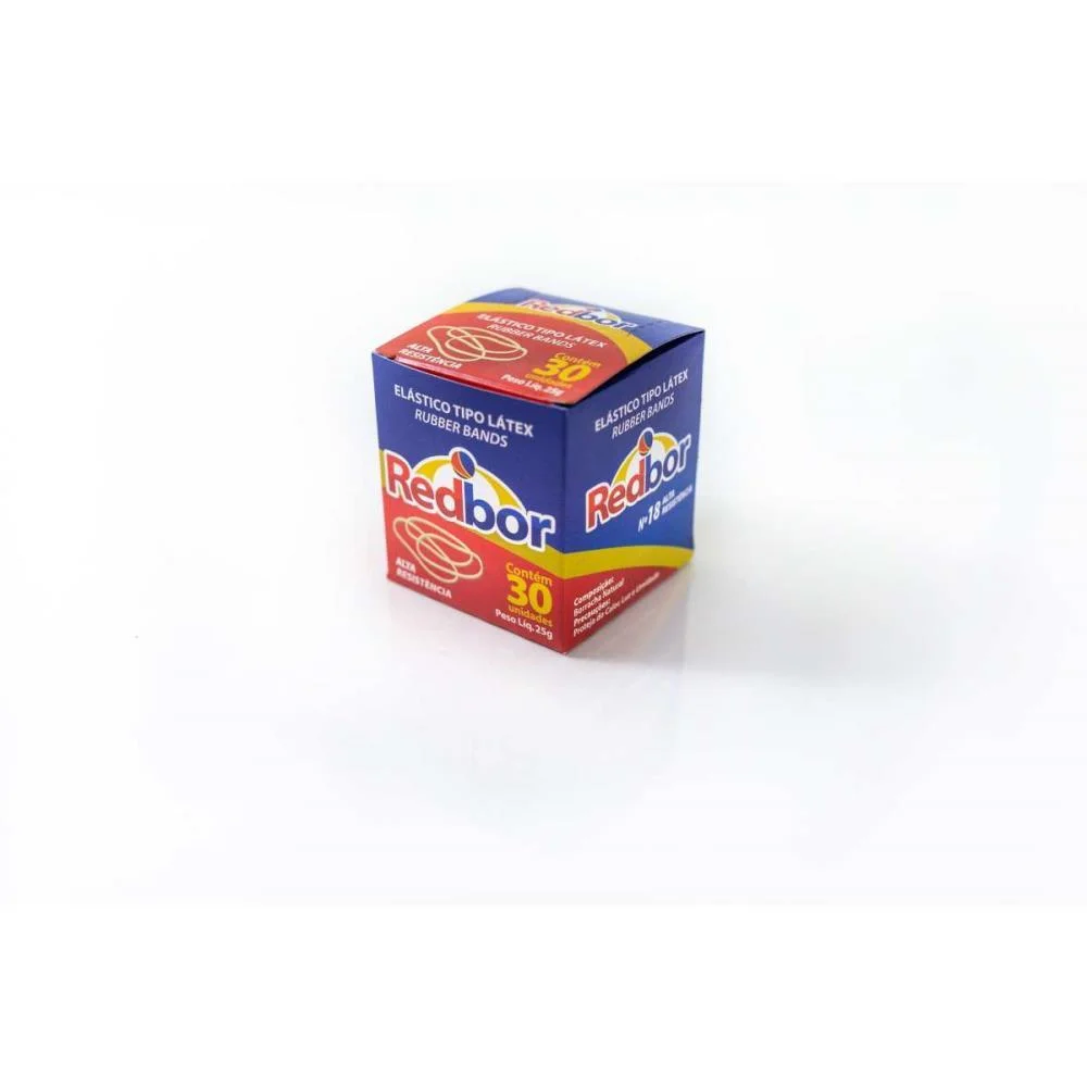 ELASTICO LATEX 25G N.18 RED BOR (UNIDADE)